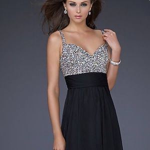 Vintage French Chiffon dress with crystal stones